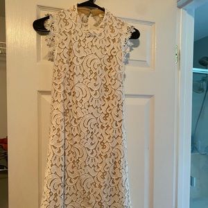 White dress open back